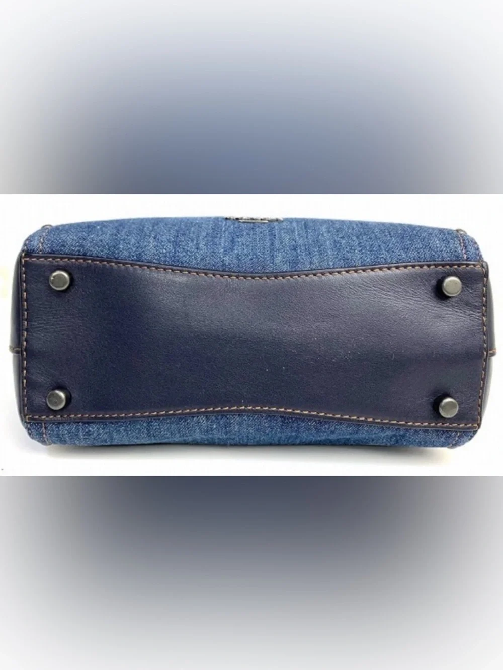 COACH Mini Denim & Black Leather Swagger Crossbody w/Gunmetal Hardware - Picture 8 of 12